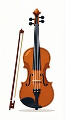 Fototapeta premium violin and bow illustration 