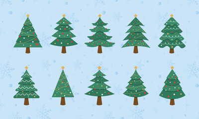 Christmas Tree Illustration Elements