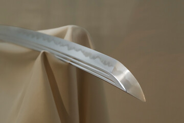 A Japanese sword that shines brightly and sharply