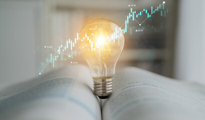 Stock market analysis with candlestick chart and price movement trend line, highlighting global financial trends, stock trading, and investment strategy insights Latch