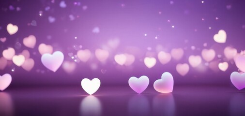 glowing hearts background with empty space for text, valentines day concept