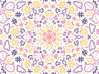 Colorful handdrawn mandala decorative abstract pattern