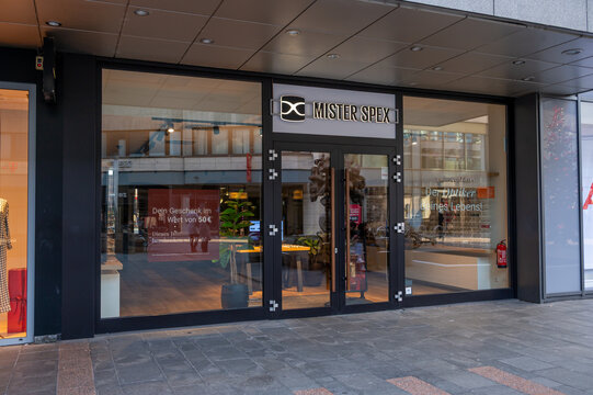 Mainz, Germany - Dec 21, 2025: Mister Spex Store in Mainz displays items for sale to visitors.
