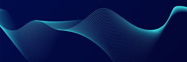 Abstract wave line pattern on dark blue background. Futuristic technology concept. modern trendy design