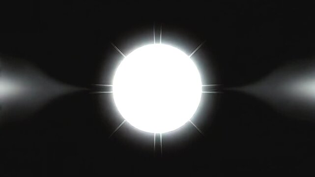 Bright white orb glowing with energy amidst a backdrop of darkness. Enigmatic celestial occurrence symbolizing a mighty stellar presence