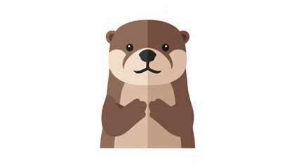 Obraz premium Detailed illustration of an upright otter with brown and beige fur