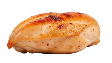 Roasted chicken breast isolated PNG, cooked poultry meat on transparent background for healthy eating and food design projects