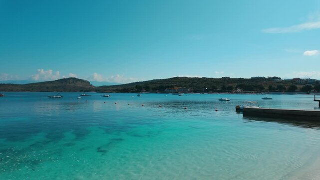 Ksamil Beach in Albania on sunny day