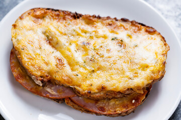 american ham and cheese toast