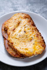 american ham and cheese toast