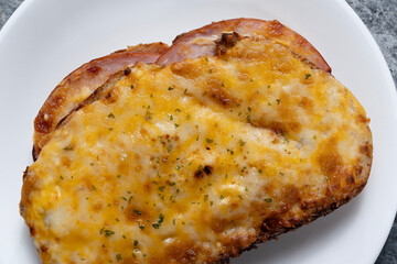 american ham and cheese toast