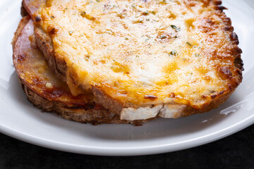 american ham and cheese toast