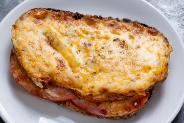 american ham and cheese toast