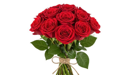 Bouquet of red roses isolated PNG, romantic gift for Valentine s Day and special occasions on transparent background © Nicolae
