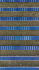 Aerial View of Solar Panels, Renewable Energy
