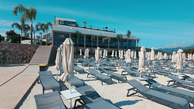 Ksamil Beach in Albania on sunny day