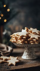 A tray of cookies with a star on top