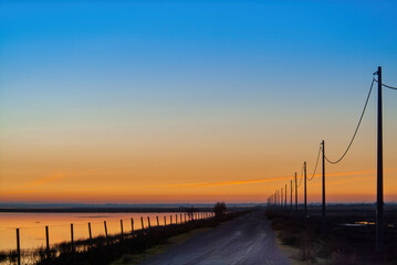 Fototapeta premium Doñana National Park Path at Dusk