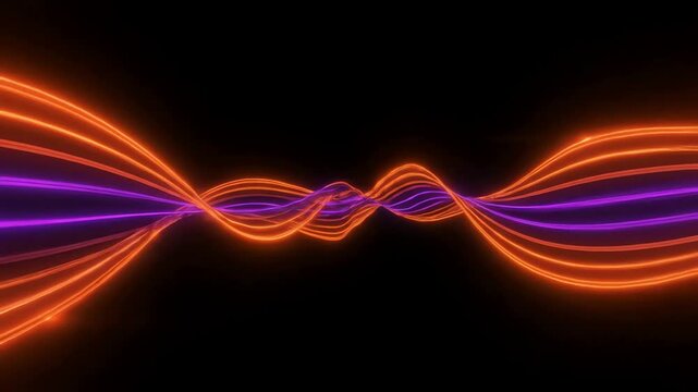 mesmerizing neon waves flowing abstract digital equalizer background vibrant lines dance on black
