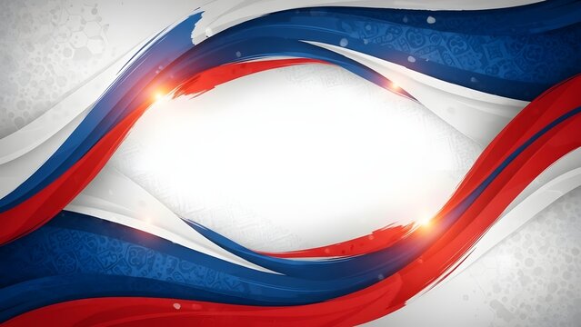 Dynamic Patriotic Display: Vibrant waves of red, white, and blue cascade across the frame, merging in an artistic dance of color and form. The design evokes a sense of national pride, unity.