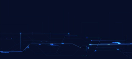 Futuristic digital blue line technology with glowing lines innovation and connection network background for tech event poster or presentation product business