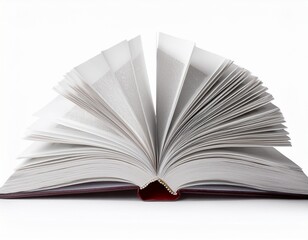 open book with fanned pages isolated on white background
