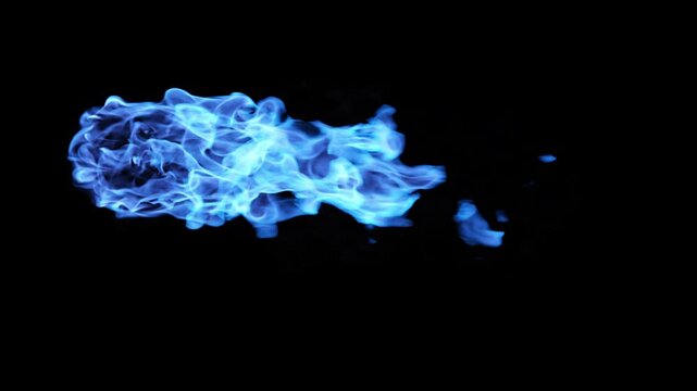 Blue magic fireball flying through air