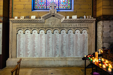 Interior of the former abbey church of Saint-Germain-des-Pres. Paris. France.