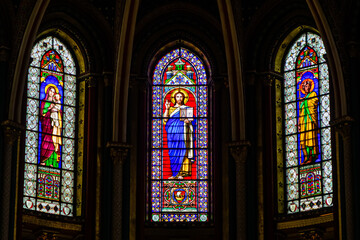 Interior of the former abbey church of Saint-Germain-des-Pres. Paris. France.