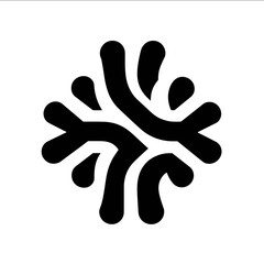 monochrome svg minimalist continuous slightly asymetric rhizome logo
