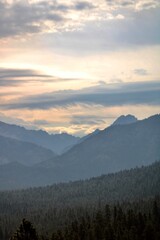 Naklejka premium sunset in the mountains