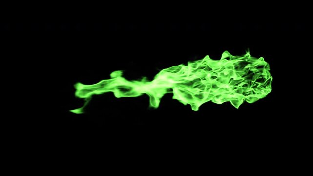 Poison magic fireball flying through the air