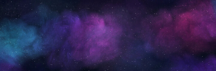 Fototapeta premium Vibrant Pink and Purple Nebula with Starfield