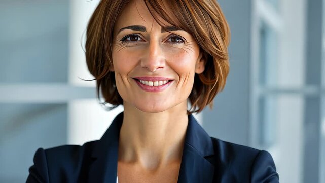 Confident Professional: Portrait of a poised woman, radiating competence and self-assurance, ready to take on the world. This image conveys leadership and the spirit of a modern professional.