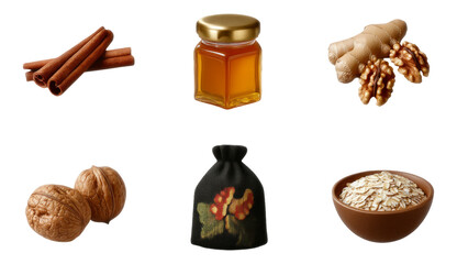 Autumn Ingredients in Watercolor Illustration for Cooking and Recipe Use