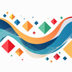 Abstract flat vector background with geometric wave shapes and solid color blocks.
Minimal and modern style without gradients or shadows, suitable for New Year and corporate design.