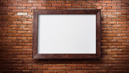 blank frame on brick wall
