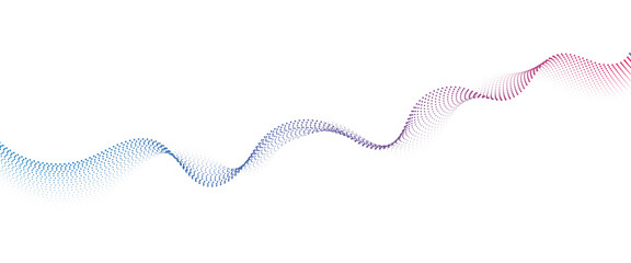 Flowing Dot Wave halftone gradient pattern on transparent background	
