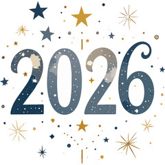 Minimalistic New Year 2026 typography 