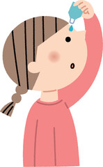 目薬を指す女の子