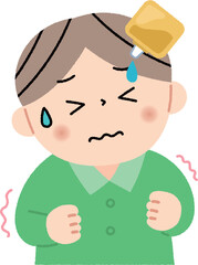 目薬を指すのが怖い男の子