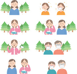 花粉症の人々セット