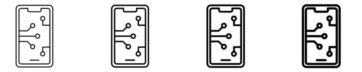 Obraz premium Smartphone Icon Set Different Style Collection