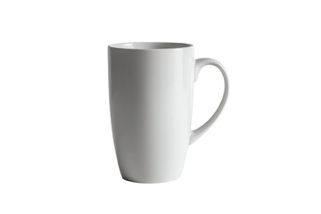Minimalist White Coffee Mug on Gray Background