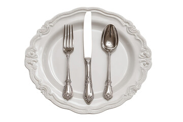 Elegant Silverware on Ornate Plate