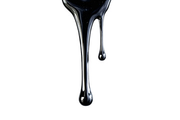 Close-up of Black Paint Dripping