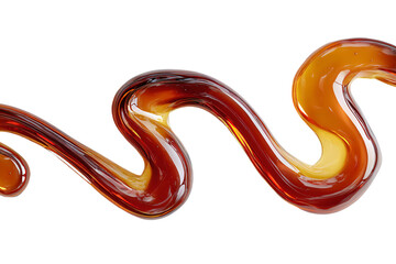 Flowing Amber Syrup on White Surface