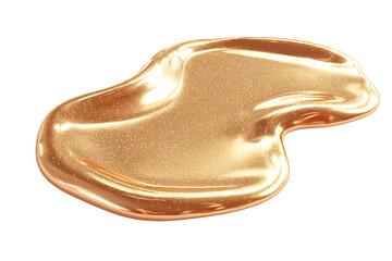 Glossy Abstract Gold Liquid Shape