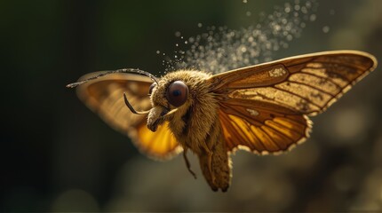Brown Butterfly with Dust Particles
