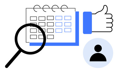 Task management concept. Task management includes scheduling with a calendar, user involvement, and evaluation. Task management aids productivity and organization. For workflow, business, HR, time